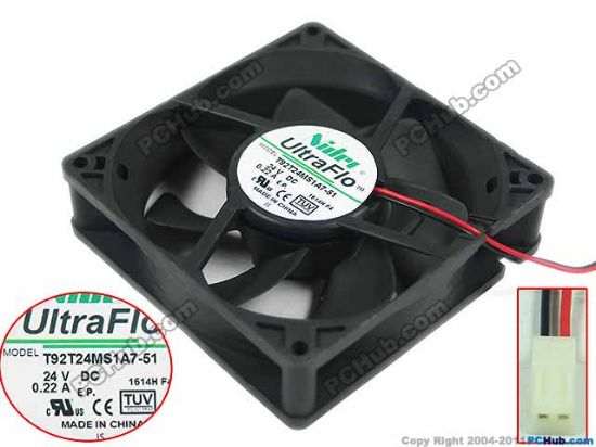 Picture of Nidec T92T24MS1A7-51 Server - Square Fan sq92x92x25mm, 2-wire, 24V 0.22A