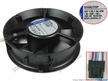 Picture of ebm-papst 6248 N/2TDP Server - Round Fan dia172x172x51mm, 4-wire, 48V 48W