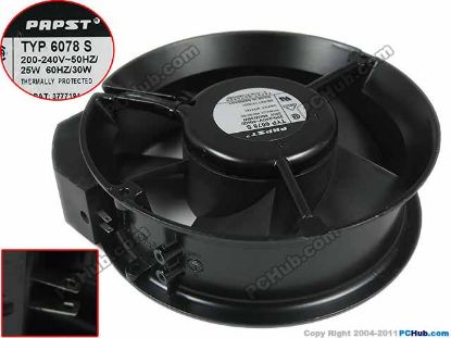 Picture of ebm-papst TYP 6078 S Server - Round Fan dia172x172x51mm, 0-wire, 240V 30W