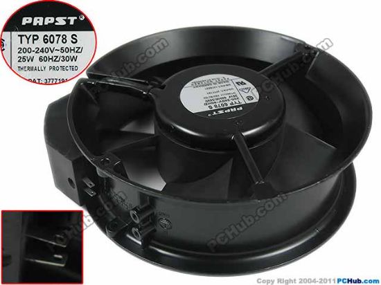 Picture of ebm-papst TYP 6078 S Server - Round Fan dia172x172x51mm, 0-wire, 240V 30W