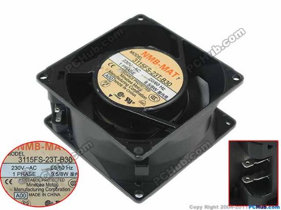 Picture of NMB-MAT / Minebea 3115FS-23T-B30 Server - Square Fan A00, sq80x80x38, 230V 9.5W