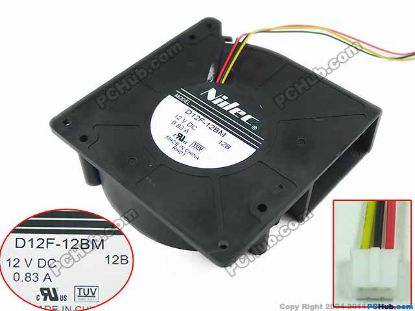 Picture of Nidec D12F-12BM Server - Blower Fan 12B, bw120x120x32, 3-wire, 12V 0.83A