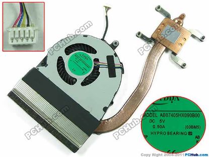 Picture of Lenovo B5400 Series Cooling Fan  00BM5, DC 5V 0.50A heatsink