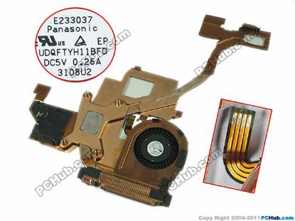 Picture of Lenovo ThinkPad Helix Cooling Fan  FAN with Heatsink, 04X0431, DC 5V 0.26A