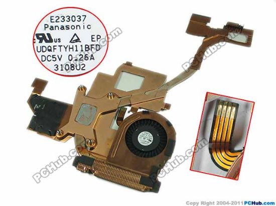 Picture of Lenovo ThinkPad Helix Cooling Fan  FAN with Heatsink, 04X0431, DC 5V 0.26A