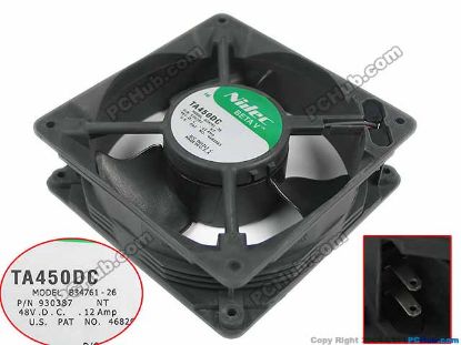 Picture of Nidec B34761-26 Server - Square Fan 2-wire 110mm, 48V 0.12Amp