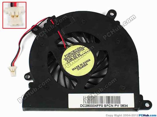 45531 Forcecon DFS531005MC0T Cooling Fan  F796, 486844-001, w45x2x2, 0.5A, Bare Forcecon DFS531005MC0T Cooling Fan  <p><span id="ctl00_ContentPlaceHolder1_ItemDesc1_lblItemDescription"><strong>NOTE:</strong> Please look carefully at the fan connector and the number of wires.</span> </p>