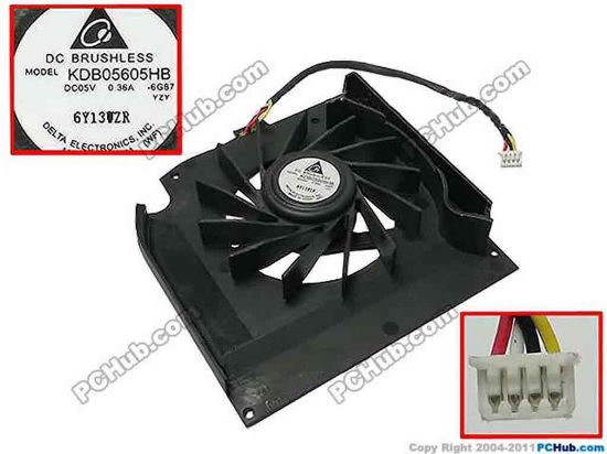 49333 Delta Electronics KDB05605HB Cooling Fan  -6G87, w105x4x4, 0.36A, Bare, 1 air Delta Electronics KDB05605HB Cooling Fan  