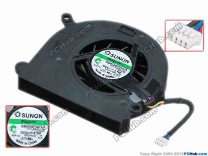 51014 SUNON GB0506PGV1-A Cooling Fan  13.V1.B3620.F.GN, DC5V, Bare SUNON GB0506PGV1-A Cooling Fan  
