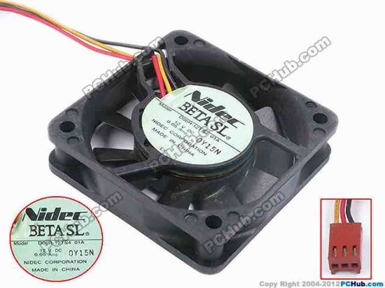 53582 Nidec D06R-12TS4 01A Server - Square Fan sq60x15, w120x3x3, 12V 0.05A Nidec D06R-12TS4 01A Server - Square Fan 