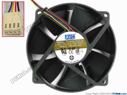 56076 AVC DA09025B12U Server - Round Fan P002, dia95x95x25, w125x4x4, 12V 0.70A AVC DA09025B12U Server - Round Fan 