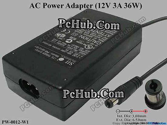57782 Other Brands SII AC Adapter 5V-12V 12V 3A, 6.5/3.0mm, 2-Prong Other Brands SII AC Adapter 5V-12V <p>Model: PW-0012-W1</p>
<p>Input: 100V-240V~ 1.0A, <br />
Output: 12V 3A 36W<br />
Connecter size: Int. Diameter: 3.00mm&nbsp;&nbsp;&nbsp;&nbsp;<br />
&nbsp;&nbsp;&nbsp;&nbsp;&nbsp;&nbsp;&nbsp;&nbsp;&nbsp;&nbsp;&nbsp;&nbsp;&nbsp;&nbsp;&nbsp;&nbsp;&nbsp;&nbsp;&nbsp;&nbsp;&nbsp;&nbsp; Ext. Diameter: 6.50mm<br />
&nbsp;&nbsp;&nbsp;&nbsp;&nbsp;&nbsp;&nbsp;&nbsp;&nbsp;&nbsp;&nbsp;&nbsp;&nbsp;&nbsp;&nbsp;&nbsp;&nbsp;&nbsp;&nbsp;&nbsp;&nbsp;&nbsp;&nbsp;Length&nbsp;&nbsp;&nbsp;&nbsp;&nbsp;&nbsp;&nbsp;&nbsp;&nbsp; : 9.00mm<br />
<br />
Dimensions: 105 x&nbsp;59 x&nbsp;31 mm</p>
<p>*Please take note, 2 wire AC <a href="http://www.pchub.com/uph/category/356-0-0-1-2/Laptop-Spare-Part.html"><font color="#810081">power cord</font></a>&nbsp;not included.</p>
<p>&nbsp; </p>