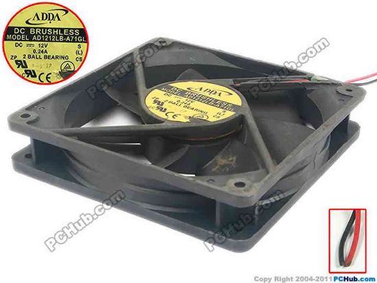 62458 ADDA AD1212LB-A71GL Server - Square Fan S, sq120x120x25, 2-wire 12V 0.24A ADDA AD1212LB-A71GL Server - Square Fan 
