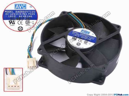 62475 AVC DA09025T12U Server - Round Fan P1020, dia96x25mm, w110x4x4,12V 0.70A AVC DA09025T12U Server - Round Fan 