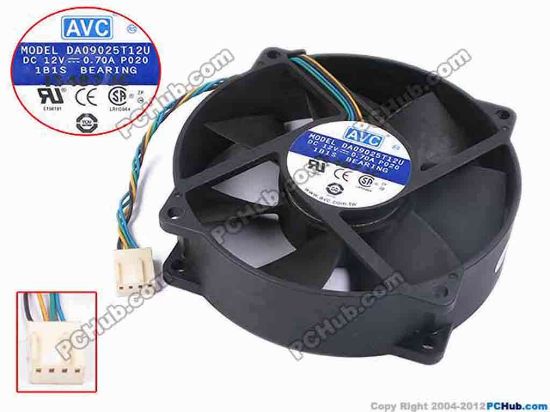 62475 AVC DA09025T12U Server - Round Fan P1020, dia96x25mm, w110x4x4,12V 0.70A AVC DA09025T12U Server - Round Fan 