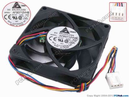 66701 Delta Electronics AFB0712VHB Server - Square Fan -6A01, sq70x70x15, w195x4x4, 12V 0.55A Delta Electronics AFB0712VHB Server - Square Fan 