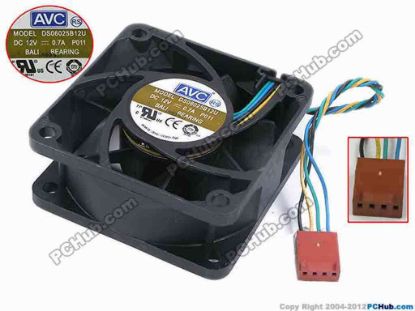 66726 AVC DS06025B12U Server - Square Fan p011, sq60x60x25, w95x4x4, 12V 0.7A AVC DS06025B12U Server - Square Fan 