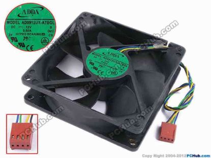 66971 ADDA AD0912UX-A7BGL Server - Square Fan S, N1, sq92x92x25, w155x4x4, 12V 0.50A ADDA AD0912UX-A7BGL Server - Square Fan 