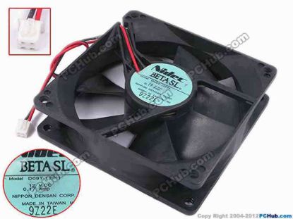 66975 Nidec D09T-12PH Server - Square Fan sq92x92x25, w160x2x2, 12V 0.17A Nidec D09T-12PH Server - Square Fan 