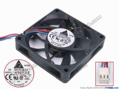 66999 Delta Electronics AFB0712LB Server - Square Fan -P32L, sq70x70x15, w320x3x3, 12V 0.14A Delta Electronics AFB0712LB Server - Square Fan 