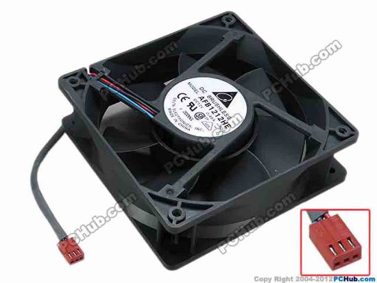 67217 Delta Electronics AFB1212HE Server - Square Fan -R00, sq120x120x38, w165x3x3, 12V 0.48A Delta Electronics AFB1212HE Server - Square Fan 