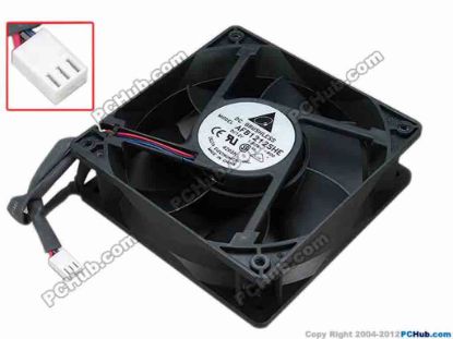 67246 Delta Electronics AFB1212SHE Server - Square Fan -R00, sq120x120x38, w210x3x3, 12V 1.60A Delta Electronics AFB1212SHE Server - Square Fan 