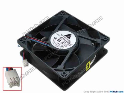 67255 Delta Electronics AFB1212SHE Server - Square Fan -S46T, sq120x120x38, w100x3x3, 12V 1.60A Delta Electronics AFB1212SHE Server - Square Fan 