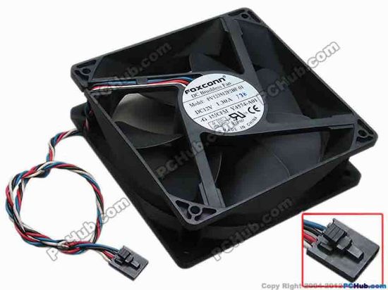 67259 Foxconn PV123812P2BF Server - Square Fan 01, -G, sq120x120x38, w345x4x5, 12V 1.30A Foxconn PV123812P2BF Server - Square Fan 