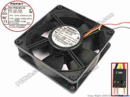 67267 ebm-papst MULTIFAN 4214 HS Server - Square Fan MULTIFAN4214HS, sq120x120x38, w160x3x4, 24V 5.3W ebm-papst MULTIFAN 4214 HS Server - Square Fan 