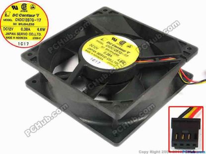 67269 Japan Servo CNDC12B7Q-117 Server - Square Fan sq120x120x38, w490x3x4, 12V 0.38A 4.6W Japan Servo CNDC12B7Q-117 Server - Square Fan 