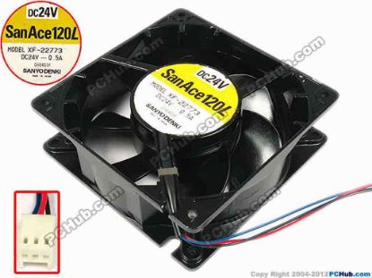67278 Sanyo Denki XF-33256 Server - Square Fan sq120x120x38, w180x3x3, 24V 0.5A Sanyo Denki XF-33256 Server - Square Fan 