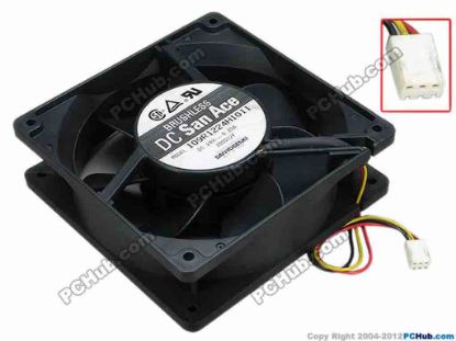 67304 Sanyo Denki 109R1224H1011 Server - Square Fan sq120x120x38, w140x3x3, 24V 0.25A Sanyo Denki 109R1224H1011 Server - Square Fan 