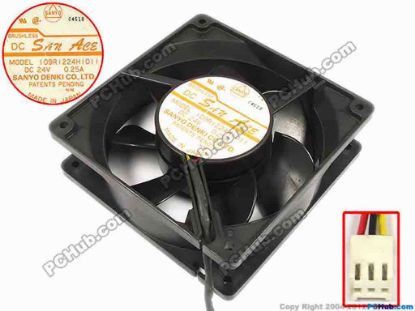 67306 Sanyo Denki 109R1224H1011 Server - Square Fan sq120x120x38, w145x3x3, 24V 0.25A Sanyo Denki 109R1224H1011 Server - Square Fan 