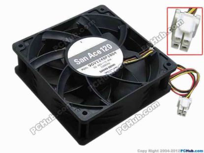 67307 Sanyo Denki 9GV1248P1B04 Server - Square Fan sq120x120x38, w250x4x4, 48V 0.43A Sanyo Denki 9GV1248P1B04 Server - Square Fan 