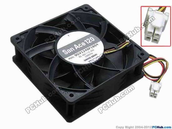 67307 Sanyo Denki 9GV1248P1B04 Server - Square Fan sq120x120x38, w250x4x4, 48V 0.43A Sanyo Denki 9GV1248P1B04 Server - Square Fan 