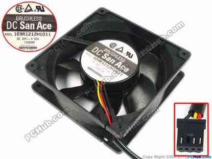 67308 Sanyo Denki 109R1212H1011 Server - Square Fan sq120x120x38, w145x3x4, 12V 0.52A Sanyo Denki 109R1212H1011 Server - Square Fan 