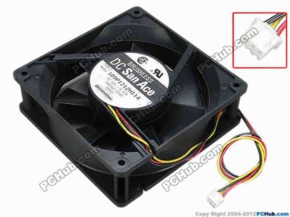 67311 Sanyo Denki 109P1212H114 Server - Square Fan CA49007-0131, sq120x120x38, w300X3x3, 12V 0.52A Sanyo Denki 109P1212H114 Server - Square Fan 