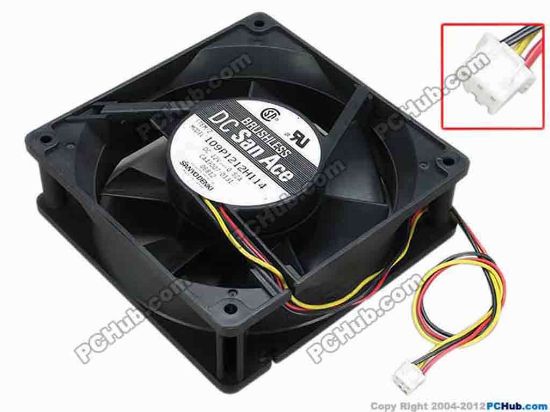 67311 Sanyo Denki 109P1212H114 Server - Square Fan CA49007-0131, sq120x120x38, w300X3x3, 12V 0.52A Sanyo Denki 109P1212H114 Server - Square Fan 