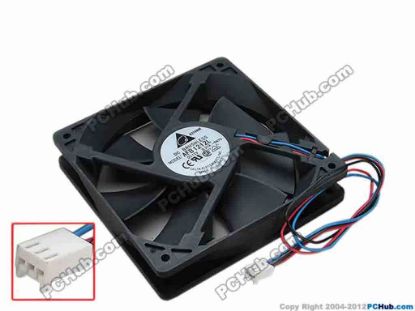 67412 Delta Electronics AFB1212L Server - Square Fan -5N70, sq120x120x25, w300x3x3, 12V 0.21A Delta Electronics AFB1212L Server - Square Fan 