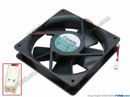 67439 SUNON KD1212PTB2-6A Server - Square Fan sq120x120x25, w245x2x2, 12V 3.6W SUNON KD1212PTB2-6A Server - Square Fan 