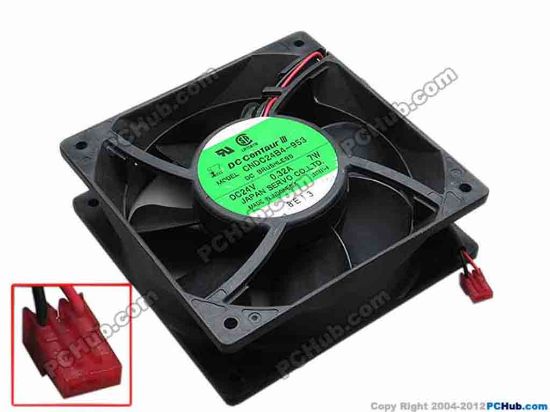 67482 Japan Servo CNDC24B4-953 Server - Square Fan sq120x120x38, w130x2x3, 24V 0.32A 7W Japan Servo CNDC24B4-953 Server - Square Fan 