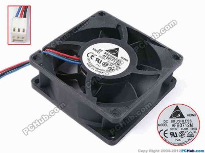 67555 Delta Electronics AFB0712M Server - Square Fan -5Y52, sq70x70x25, w100x3x3, 12V 0.18A Delta Electronics AFB0712M Server - Square Fan 