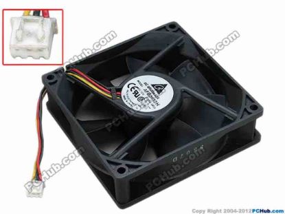 67601 Delta Electronics AFB0912H Server - Square Fan -BR00, sq92x92x25, w80x3x3, 12V 0.30A Delta Electronics AFB0912H Server - Square Fan 