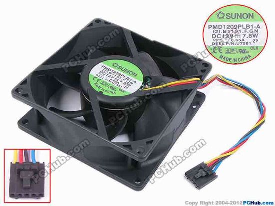 67633 SUNON PMD1209PLB1-A Server - Square Fan (2).B1151.F.GN, U7581, sq92x92x32,w150x4x5, 12V 7. SUNON PMD1209PLB1-A Server - Square Fan 