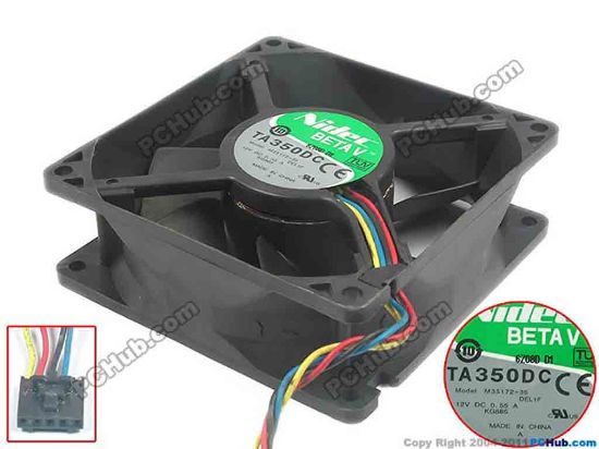 67645 Nidec M35172-35 Server - Square Fan DP/N:WC236, sq92x92x32, w150x4x5, 12V 0.55A Nidec M35172-35 Server - Square Fan