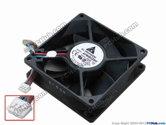 67699 Delta Electronics AFB0812SH Server - Square Fan -F00, sq80x80x25, w75x3x3, 12V 0.51A Delta Electronics AFB0812SH Server - Square Fan 