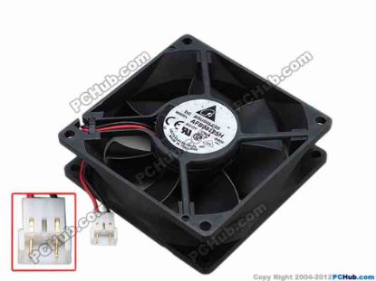 67702 Delta Electronics AFB0812SH Server - Square Fan -BR00, sq80x80x25, w60x2x3, 12V 0.51A Delta Electronics AFB0812SH Server - Square Fan 