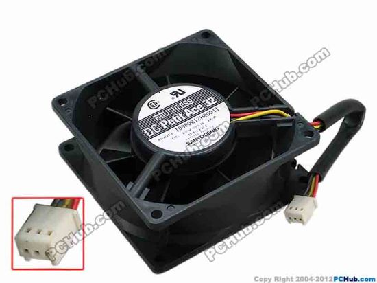 67705 Sanyo Denki 109P0812H2D011 Server - Square Fan sq80x80x32, w110x3x3, 12V 0.16A Sanyo Denki 109P0812H2D011 Server - Square Fan 