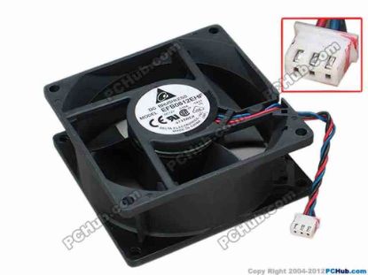 67735 Delta Electronics EFB0812EHF Server - Square Fan -SX01, sq80x80x32, w65x3x3, 12V 0.68A Delta Electronics EFB0812EHF Server - Square Fan 