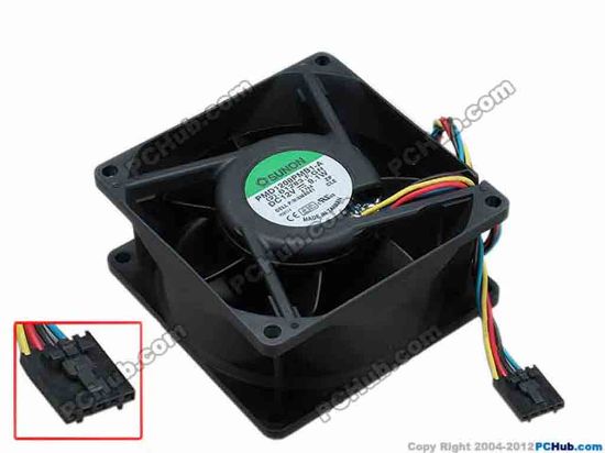 67740 SUNON PMD1208PMB1-A Server - Square Fan (2).B1283.F.GN, sq80x80x38, w155x4x5, 12V 9.1W SUNON PMD1208PMB1-A Server - Square Fan 